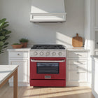 Kucht 30" KNG Series Pro Style Propane Gas Range - Stainless Steel/Red-High-quality metal control knobs
