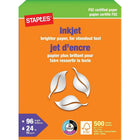 Staples FSC-Certified Inkjet Paper - 24 lb. - 8.5" x 11" - White - 500 Sheets-Dependable in inkjet printers, copiers and plain-paper fax machines