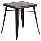 Flash Furniture – Petite table carrée en métal de 24 po pour intérieur/extérieur, noir/or patiné (CH3133029BQ)-Noir, or patiné/métal, caoutchouc