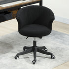 Vinsetto - Chaise de bureau sans accoudoirs en peluche avec hauteur réglable - noir-Couleur : noir