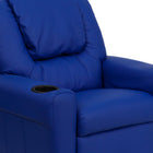Flash Furniture – Fauteuil inclinable pour enfants en vinyle contemporain avec porte-gobelet et appuie-tête, bleu-Cadre en bois dur massif