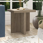 Hudson&Canal Boden 22"W Square Side Table - Antiqued Grey Oak-Finished in wood-look antiqued gray oak