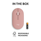 Logitech Pebble Mouse 2 M350s Slim Bluetooth Wireless Mouse - Portable - Lightweight - Customizable Button - Rose-9