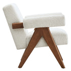 Modway Lyra Boucle Fabric Armchair - Ivory-Dense Foam Padding