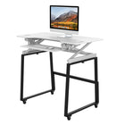 Rocelco 46" Deluxe Adjustable Height Desk Riser and Floor Stand Bundle - White/Black-8