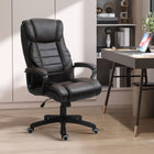 Vinsetto High Back Executive Massage Office Chair with 6-Point Vibration - Brown-Seat height can be adjusted with the under-seat lever