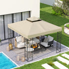 Outsunny 10' L x 10' W Gazebo Replacement Canopy Cover with Drain HolesTop Cover - Cream-Coated polyester fabric is thick and tough, offers UPF30+ protection