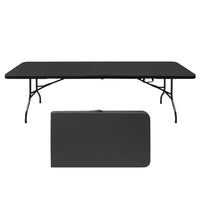 Homy Casa 8 ft Portable Folding Table Indoor & Outdoor for Camping - Black-The 8 ft size offers extra space for group events