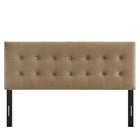 Modway - Emily Velours de performance résistant aux taches Tête de lit Queen size, Taupe-Assemblée requise