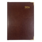 Brownline - 2026 Agenda hebdomadaire Executive - 8-3/16 po x 5-5/8 po - Couleurs assorties - Trilingue-Bords de pages dorés, coins renforcés dorés et signet en ruban