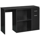 HOMCOM 46" L-Shaped Desk with Drawer - Black-Can be rotated freely in 180 degrees, multiple shape to meet different needs 