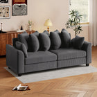HOMCOM - Canapé 3 places en velours côtelé avec 8 coussins amovibles - gris foncé-La structure en contreplaqué supporte jusqu’à 551 lb (250 kg), garantissant stabilité et durabilité 