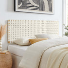 Modway - Sparta Montage mural en tissage Cuir végane Tête de lit King, Beige naturel-Ossature en bois