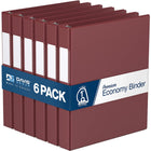 Davis Group Premium Economy Binder - D Ring - 1" - Burgundy - 6 Pack-3 Ring Binder
