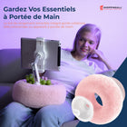 ShoppingAll - Support Coussin 2-en-1 pour Tablette 4.7”-13” Téléphone/Tablette/Liseuse - Rose-Rangement intégré pour plus de commodité - Comprend un bol de rangement détachable, idéal pour garder des collations, des télécommandes, une batterie portable ou de petits accessoires à portée de main pendant que vous regardez, étudiez ou travaillez.