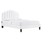 Modway Daisy Performance Velvet Full Platform Bed - White-Vintage Modern Full Bed