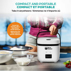 Rice Robot 4 Cup Space Saving Rice Cooker with Ceramic Nonstick Inner Pot - White -Good for rice and other grains: cook all types of rice including white rice, brown rice, wild, sushi, pilaf, jasmine, basmati, couscous, cauliflower rice, and more