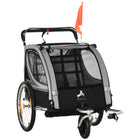 Aosom 2-in-1 Double Baby Stroller with Handbrake, Rubber Wheels, 5 Point Harness, Waterproof Cover and Storage Bag - Grey-Converts easily between baby stroller and trailer 