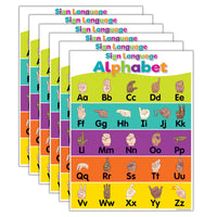 Teacher Created Resources - Tableau de l'alphabet en langue des signes colorée - 17 po x 22 po - Paquet de 6-Chaque carte mesure 17 po x 22 po