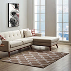 Modway Beltara Chain Link Transitional Trellis Area Rug - 8 ft W x 10 ft L - Dark Tan/Beige-Tight Low Pile Weave