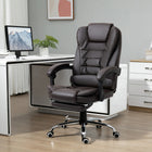 HOMCOM - Fauteuil de bureau exécutif inclinable en similicuir avec accoudoirs - café-Chaise de bureau avec rembourrage en mousse haute densité et accoudoirs incurvés rembourrés pour le confort