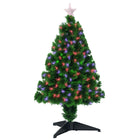 HOMCOM 2.5' Pre-Lit Artificial Tabletop Christmas Tree - Geen-2.5ft tall artificial Christmas tree in a realistic tree style with star top light 