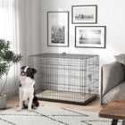 PawHut - Cage pour chien 41 po, cage pliante en métal avec 2 portes, plateau, coussin-Plateau en ABS amovible pour un nettoyage simple 