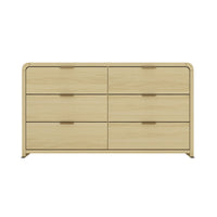 Manhattan Comfort Grace 60" Modern Double Dresser - Natural Oak/Gold-Modern Double Dresser for Bedroom and Living Room Use. 