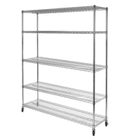 Seville Classics - Étagère en fil d'acier à 5 niveaux - 60 po L x 24 po l x 72 po H - Chromée-Dimensions : 60" W x 24" D x 72" H