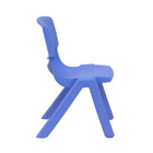 Flash Furniture 23.625"W x 47.25"L Rectangular Blue Plastic Height Adjustable Activity Table Set with 6 Chairs-Primary Blue Colour