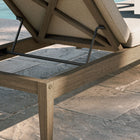 Modway Northlake Outdoor Teak Chaise Lounge - Pebble-Non-Marking Floor Glides