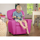 Flash Furniture – Fauteuil inclinable pour enfants en vinyle contemporain avec porte-gobelet et appuie-tête, rose vif-Rembourrage en vinyle rose chaud
