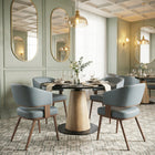 Zuo Poise Dining Chair - Azure Grey/Walnut-Chair Weight Capacity: Supports up to 330 lb