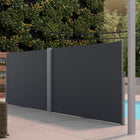 Outsunny Patio Retractable Double Side Awning - Charcoal Grey-High-strength metal and aluminium with powder coating resists corrosion
