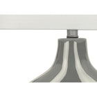 Monarch Specialties 25" H Contemporary Table Lamp - Grey Ceramic / Ivory / Cream Shade-Made with quality materials, this fashionable table lamp is backed by a 2 year limited warranty against any defects for your confidence