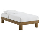 Modway Runa Wood Twin Platform Bed - French Oak-Assembly Required