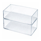 Azar Medium Stackable Plastic Storage Bin - 2.5" x 6.5" x 4.25" - Clear - 4 Pack-Clear durable construction