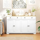 HOMCOM 140" L Sideboard Buffet Cabinet with Storage - White-Three-level adjustable shelf meets various storage needs