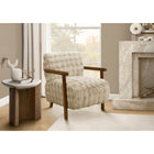 Monarch Specialties - Chaise d'Appoint Moderne Rembourré 31"H Avec Supports en Noyer Massif - Faux Fourrure Brun-Le rembourrage en mousse moelleuse, un dossier légèrement arrondi et des accoudoirs de soutien offrent une expérience d'assise confortable, idéale pour se détendre, lire ou converser.