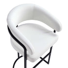 Manhattan Comfort Augusta 22.8" Modern Leatherette Upholstered Barstool - White-Frame Made of Metal with Matte Black Finish