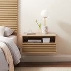 Modway Render Wall-Mount Nightstand - Oak-Full-Extension Glide Drawer