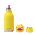 ASOBU - Bouteille Bestie Canard - Acier inoxydable isolé sous vide - Paille en silicone - 16 oz-'Extérieur Doux Au Toucher Paille En Silicone Amovible 