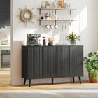 HOMCOM 47.2" L Sideboard Buffet Cabinet with Storage - Black-Push-to-open doors make easy access and create a handle-free look