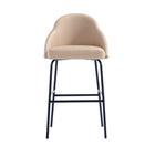 Manhattan Comfort - Gracie tabouret de bar moderne 22" en similicuir rembourré - beige et noir-Tabouret de bar moderne avec dossier parfait pour une utilisation au bar et dans la cuisine