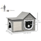 PawHut Large Cat Bed with Cushion and Scratching Pad - Grey-Colour: Grey, Cream White 