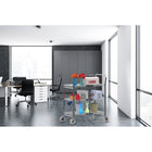 Luxor Collapsible Steel Wire 3-Shelf Cart - Silver-Shelves easily collapse for storage or transportation