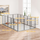 PawHut 16-Panel Dog Playpen with Straps for Large Dogs - 39" H-Includes sixteen ground stakes for enhanced stability