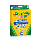 Crayola Ultra-Clean Washable Fine Line Markers, 24 Count-The world's most washable non-toxic markers feature an ultra-clean formula that washes easily from skin, most washable clothing, and most painted walls