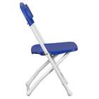 Flash Furniture Kids Blue Plastic Folding Chair - 10 Pack-Textured Seat ensures safe seating