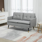 HOMCOM 55" Loveseat Sofa with Button Tufted Back - Grey-Fits in the living room, college dorm, home office, or bedroom  